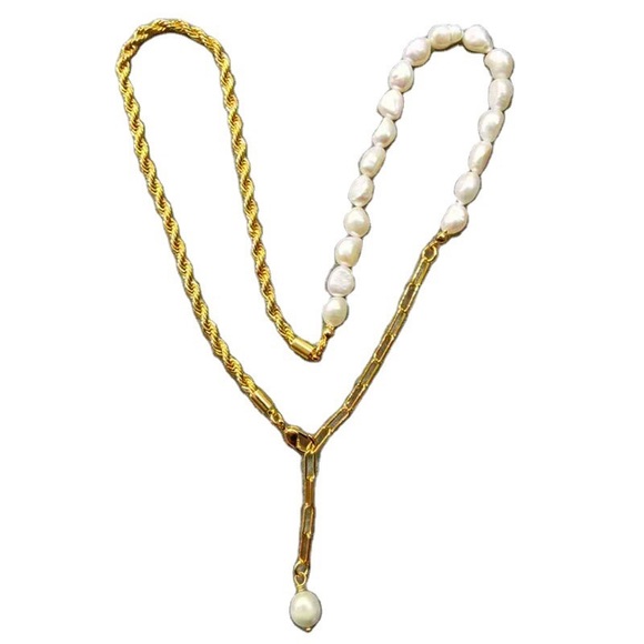 18K Gold Plated Freshwater Pearl Necklace - Picture 6 of 10